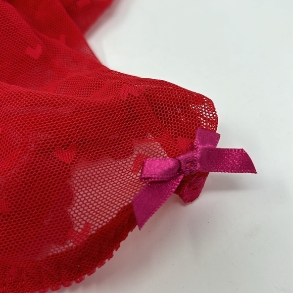 Heart Embroidered Push-Up Bustier Corset Necessary objects Size 34 A red color - Picture 5 of 8